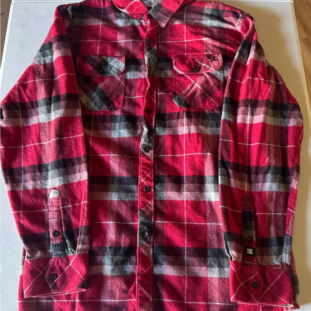 Dcshoes.  Red and Black Plaid Shirt